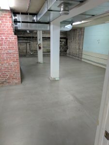 Commercial concrete floor overlay refurb